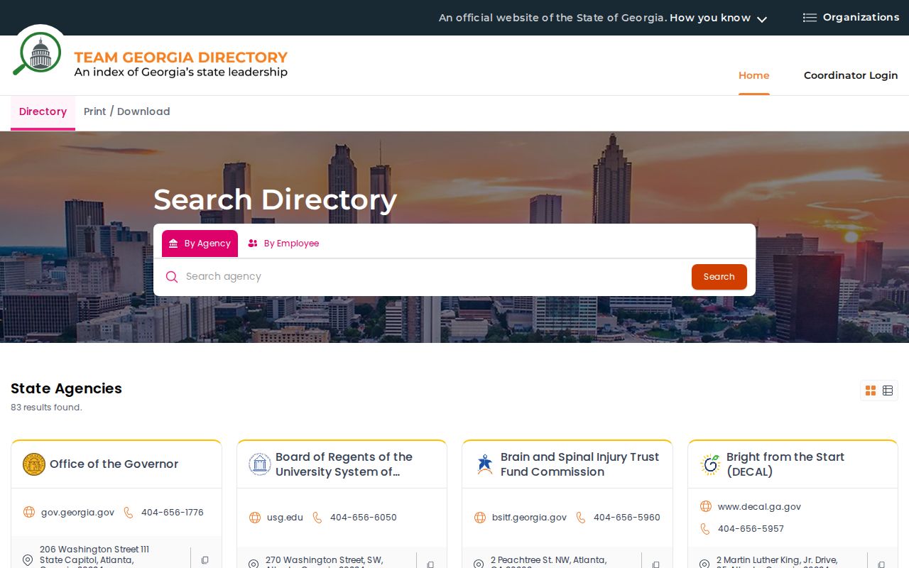 Augusta people directories Team Georgia agency search
