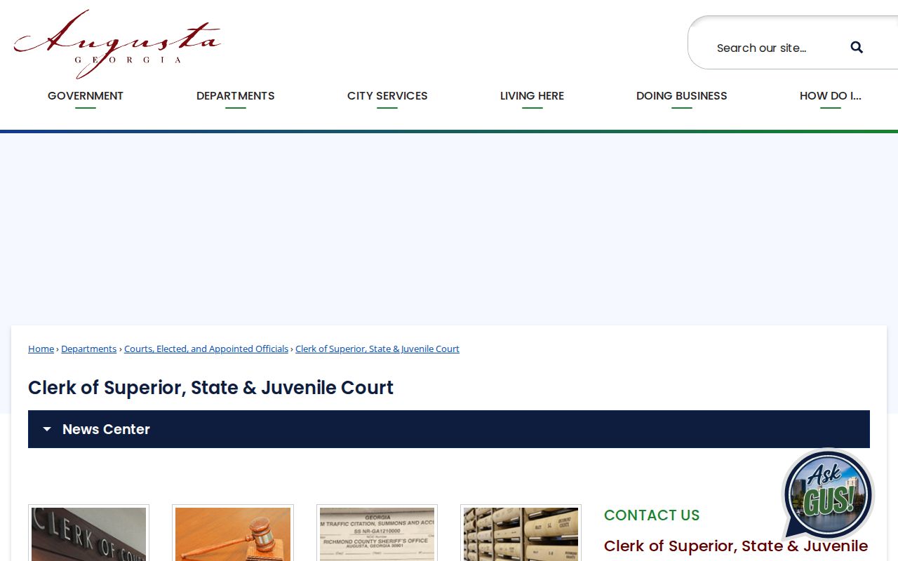 Augusta public records court clerk service page